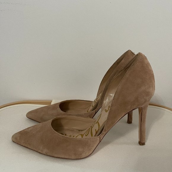 Sam Edelman Nude Suede Stiletto Heels - size 6.5 - Picture 1 of 5